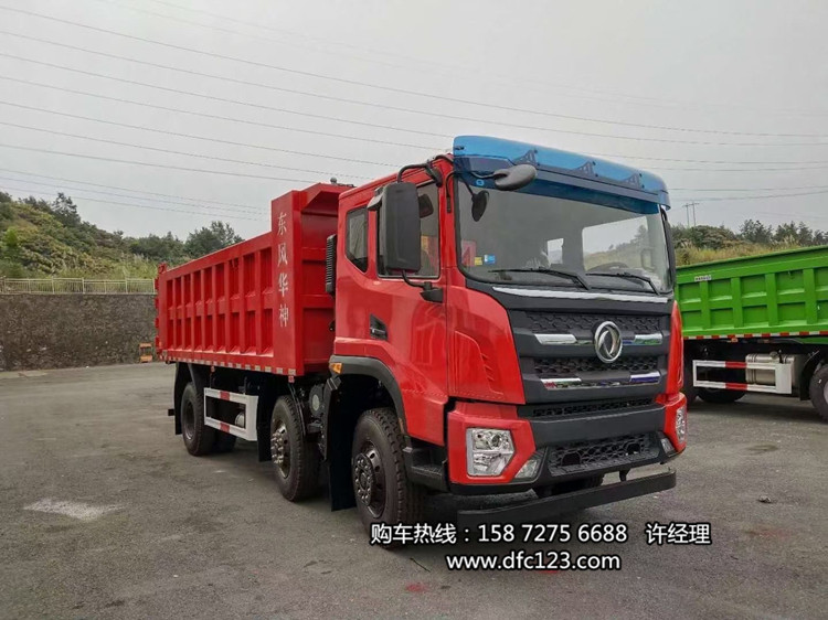輕量化小三軸國六自卸車，東風輕皮前四后四220馬力翻斗車